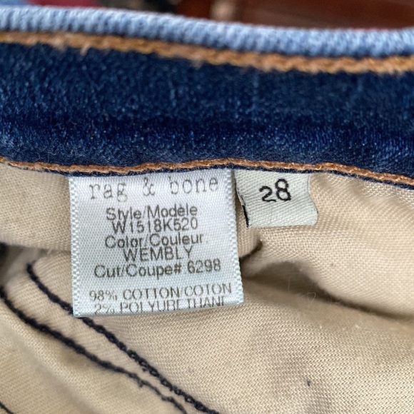 Rag & Bone Dash Distressed Denim Jeans Size 28 - Picture 6 of 16